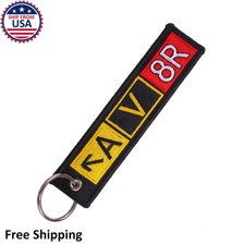 AV8R Taxiway Sign Pilot Aircraft Keychain Car Tag Travel Luggage Black Bag Tag picture