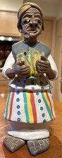 Vintage Luiz Galdino Brazilian Folk Art Ceramic Caruaru Banana Woman Signed picture