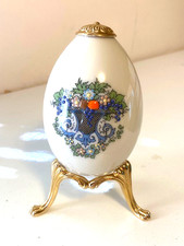 Vintage Lenox China Treasures Ivory Gold Easter Egg Jeweled w/Stand picture