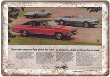 Vintage 1968 Chevrolet Chevelle Auto Ad Retro Look Metal Sign AM1336 picture