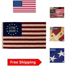Durable Vintage 250th Anniversary Flag: 3x5ft Cotton with Embroidered Grommets picture