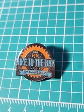 2013 Bike MS Bike To The Bay 30th Anniversary Silver Tone Lapel Pin picture