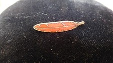 Vintage Community Chest Red Feather Brooch Pin Estate Find picture