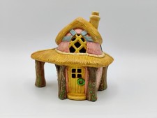 Vintage Scioto Molds 1983 Thatched Pink Cottage Fairy Bunny House Ceramic picture