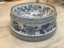 Blue and White Chinoiserie Dog Bowl picture