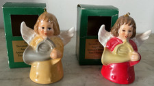 Vtg Goebel 1982 Seventh Edition Angel Bell Annual Christmas Ornament pair of 2 picture