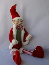 Sincerely Santa Christmas Elf Fairy Doll Richly Decorated Green Red White picture