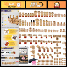 200 Pcs Brass Air Brake Line Compression Fittings Kit - Durable & Reliable Parts picture
