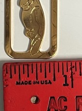 VTG Gold Tone Metal Italy Paperclip Small Money Clip Holder Bookmark  Parrot picture