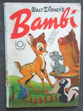 FOUR COLOR #12, WALT DISNEY'S BAMBI - 1ST APP. IN COMICS, GD, 1942 DELL picture