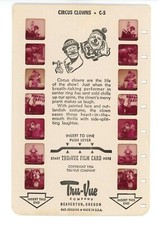 Tru-Vue Film Card Stereoview Circus Clowns C-5 Childrens Vintage 1950s 3D picture