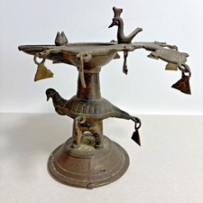 Vintage Brass Peacock Diya Oil Lamp 6