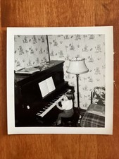 Vtg Found Photo Cute Girl Playing Piano Child 4 x 3 1950s picture