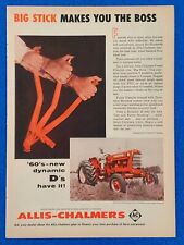 1960 ALLIS-CHALMERS DYNAMIC D-17 TRACTOR BIG STICK ORIGINAL COLOR PRINT AD (RED) picture