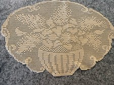 Vintage Hand-crocheted Filet Lace Doily picture