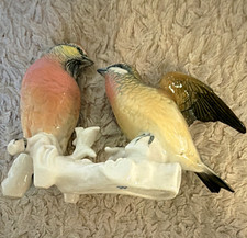 Vintage Karl Ens Porcelain Bird Figurine Pair on Branch w/ Markings picture