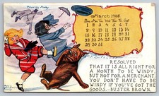 Postcard Buster Brown & Tige Outcault Mar 1908 Calendar Caruthersville Missouri picture