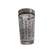 American METALCRAFT Glass Cocktail Mixed Drink Recipe Shaker Bar Mixer Retro picture