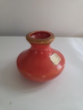 California Caliente Pottery Vase Burnt Orange Vintage Tag Attached picture