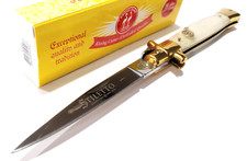 Kissing Crane Real Mother of Pearl MOP Stiletto Manual Folding Pocket Knife EDC picture