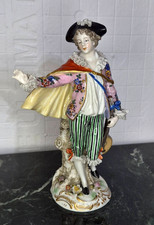 Antique Capodimonte Porcelain Figurine, Musician, 7.5
