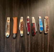 7-Pc Pocketknife Lot Manual Slipjoint SS Clip/Pen Plain/Serrated Bottle Opener picture