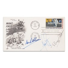 Apollo 11 Crew Signed 1969 Moon Landing First Day Cover Armstrong Aldrin COA picture