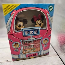 Vintage 1990s PEZ 2+12 Pink Car Box Disney Mickey & Minnie Mouse Made for Canada picture