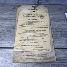 vtg international harvester engine Paper hang tags picture