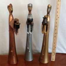 3 Vintage Wise Men Collectors Christmas Statues picture