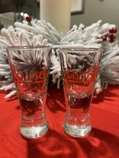 Vintage Goldschlager Shot Glasses Heavy Base Tall Glass 1990s Flared 4 1/4