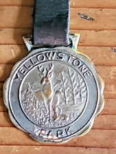 VTG-Yellowstone (National) Park-Elk/Deer Stag Watch Fob-Plated Bronze/Brass picture