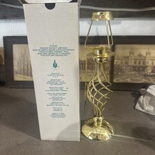 Vintage Partylite Paragon Gold Twisted Lamp Base Tealight Candle P7757B Retired picture