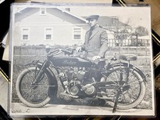RARE VINTAGE 1915 INDIAN MOTORCYCLE OVERSIZE 11x14 PHOTOGRAPH HOLLYWOOD CA WOW picture