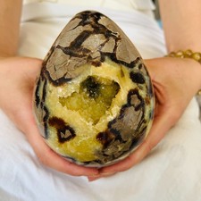 3.52LB Natural turtle-patterned crystal cave polishing stone, dragon eggcrystal picture