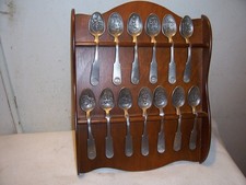 Vintage 1976 Franklin Mint 13 Original American Colonies Pewter Spoon Set picture
