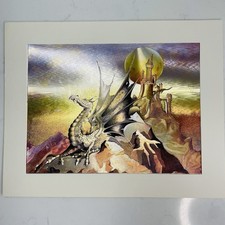Vintage Dufex F J Warren 8x10 Foil Print Fantasy Art Pictures Dragon picture