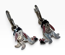 Vintage 1990s Disney Winnie The Pooh Eeyore Tone Earrings Hoops 3 Piece picture