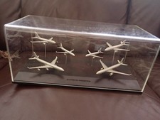 Airbus Industries Airline Executive Display Case w/Six Pewter Models picture