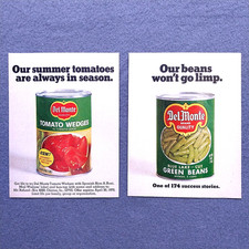 1969 Del Monte Canned Vegetables Green Beans Tomatoes Vintage Print Ad Clippings picture