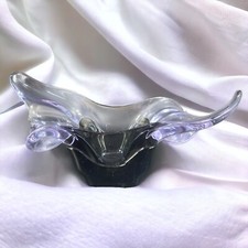 Vintage Tiffin Empress Twilight and Smoke Art Glass Vase Arranger Bowl Dish Vtg picture