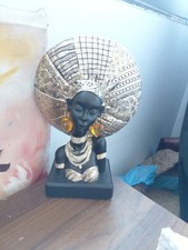 African Women Statues for Home Decor, Vintage  Lady Art Bust Figurine picture