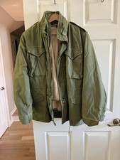 VTG USGI OG107 M-65 Field COAT 1974 SO-SEW Med + M-1951 Wool Frieze Liner  picture