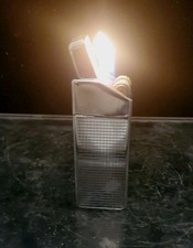 Vintage Lighter Butane Consul Swiss Chrome Grid MCM Working 1960s Holds Gas picture
