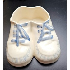 Clinchfield Pottery Porcelain Baby Shoe Planter Vase picture