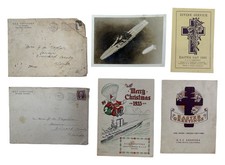 1933 USS Saratoga CV-3 NRA Navy Crew Photo Goodyear Blimp Christmas Easter Lot picture