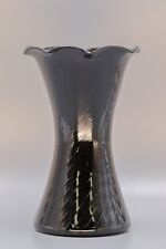 Vintage Black Amethyst Molded Glass Vase 8