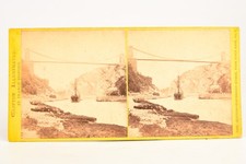 1866 Stereoview Photo - Clifton Suspension Bridge Bristol, England V25 picture