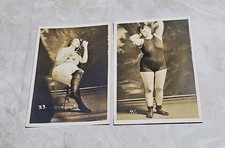 Antique Glamour Photo Lot 2 Women Swimsuit Figure Study Risqué c1910s picture