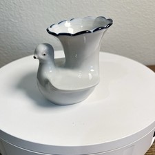 Vintage White Takahashi San Francisco Bird Dove Bud Vase Planter picture